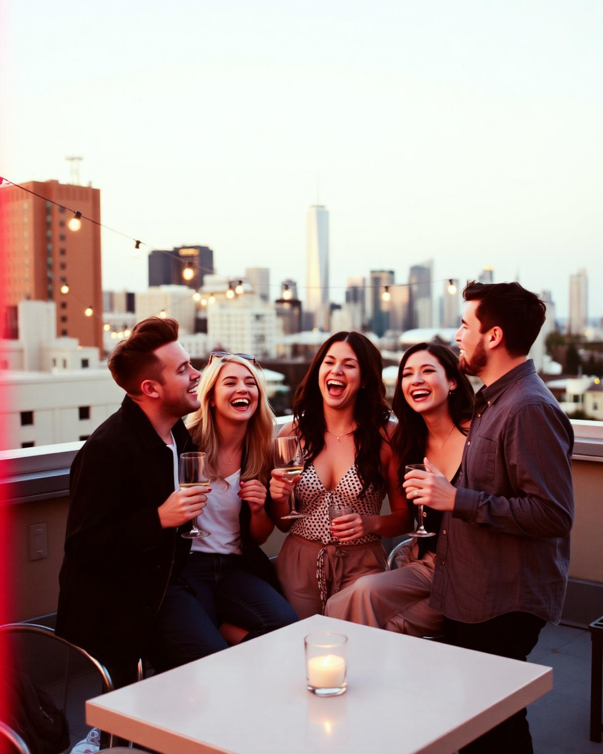 Rooftop, golden hour